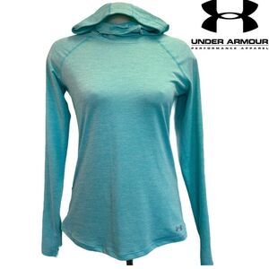 𝅺UNDER Armour blue long sleeve hooded top Sz S